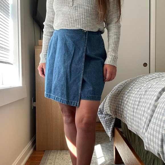 Eddie Bauer Dresses & Skirts - Eddie Bauer Vintage Denim Wrap Skirt Size 6